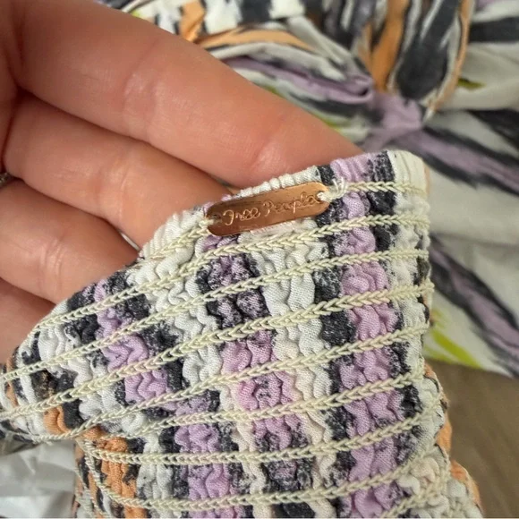 Free People Mojave Aztec Strapless Tie Smocked Open Back Maxi Dress - Picture 8 of 11